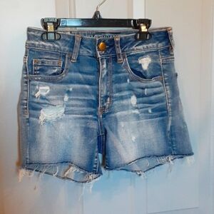 American Eagle Hi-rise shortie jean shorts